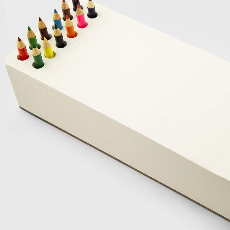 Three by Three Seattle jOTBLOCK Rectangular Chunky Sketchpad: with 12 Colored Pencils for Memos, Notes, Drawings, Letters & Office (380 Sheets) - Image 4